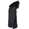 Sportoli Women Quilted Long Winter Coat Fur Trim Plush Lined Hood Puffer Jackets - image 3 of 4