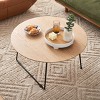Sapphtopaz Modern Coffee Table with Oak Veneer Durable End Table with Carbon Steel Table Legs Small Coffee Bar for Living Room,Apartment,Wood - 2 of 4
