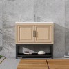 Lyngins Bathroom Vanity with Sink & Aluminum Gunmetal Faucet, Freestanding Bathroom Cabinet with Storage Doors & Open Iron Shelf for Outdoor-Ready - 2 of 4