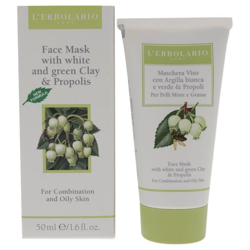 Face Mask With White and Green Clay by LErbolario for Unisex - 1.6 oz Mask, 1 of 8