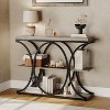 39" Narrow Console Tables for Entryway, Industrial 3-Tier Sofa Table with Round Metal Base and Storage Shelves for Living Room, Hallway, Foyer - 3 of 4