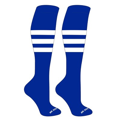 MK Socks Striped OTC Baseball, Softball, Football Socks (A) Royal, White