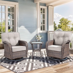 Gymojoy 3 Pieces Swivel Chair Glider Chair with Side Table - 1 of 4