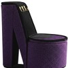 HomeRoots 9" Purple Black And Gold Velvet High Heel Jewelry Box - 4 of 4