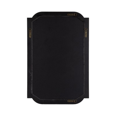 Gold Scalloped Rectangular Wood Bathroom Vanity Mirror