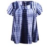 GRACE & GRANDEUR Women's Plus Size V Neck Pleated Ruffle Short Sleeve Tie Dye Casual Holiday Blouses - 4 of 4