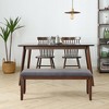 Costway Set of 2 Dining Bench Rubber Wood Upholstered Padded  Bedroom Seat - 2 of 4