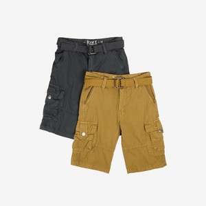 RAW X Boy's 2 pack Combo Belted Twill Cargo Shorts - 1 of 4