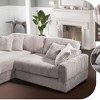 Modern CorduroyCorner sofa Sleeper Sofa Couch With Comfy Deep Seat and 6 Pillows - 3 of 4