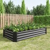 7.6x3.7x0.98ftRaised Garden Bed Kit - Metal Raised Bed Garden,Black - 3 of 4