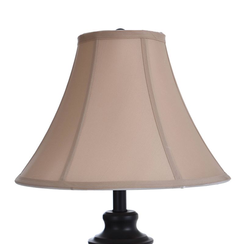 2 Table Lamps and 1 Floor Lamp Black Finish with Taupe Fabric Shades - StyleCraft, 4 of 12