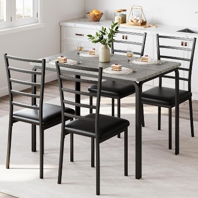 Dining Table for 4, Small Table and Chairs Set of 4, Dinette Set for 4, Square Dinner Table Set, Kitchen & Dining Room Sets for Small Space