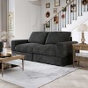 ATJafurn Corduroy Sectionals Sofa, Modern Modular Upholstered Loveseat Couch with Square Arm and Deep Seat for Living Room - 2 of 4