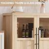 55" Sideboard Buffet Cabinet with 4 Glass Doors - Coffee & Wine Bar Display Cabinet for Kitchen, Dining & Living Room - 3 of 4