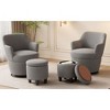 360°Swivel Accent Chair with Ottoman, Lounge Sofa with Nail Trim, Living Room Chairs, Bedroom Chair - 2 of 4
