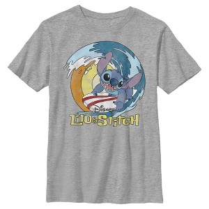 Boy's Lilo & Stitch Distressed Surf's Up T-Shirt - 1 of 4