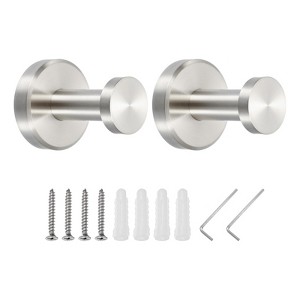 Unique Bargains Stainless Steel Round Wall Mounted with Tools Towel Hanger Holder - 1 of 3