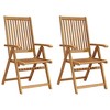 vidaXL Dining Chair Set of 2 Natural Brown Solid Acacia Wood Standard - 3 of 4