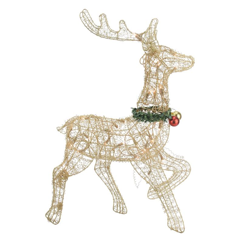 Northlight 25.5" Gold Lighted Prancing Reindeer Christmas Outdoor Decoration, 2 of 3