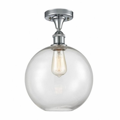 Athens - 1 Light Semi-Flush Mount In Industrial Style-15 Inches Tall and 10 Inches Wide