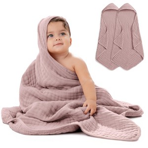Baby Hooded Muslin Cotton Towel for Kids by Comfy Cubs - 1 of 4