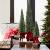 PVC Bottle Brush Design Pine Tree Decor with Bow (Set of 3) - 2 of 3