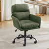 QingMoon PU Leather Office Desk Chair, 360° Swivel Computer Chair, Modern Ergonomic Armchair with Square Mid-Back for Conference, Study Room - 2 of 4