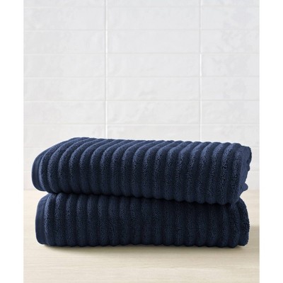 2pc Lilly Cotton Bath Towel Set Mineral Blue - Blue Loom : Target