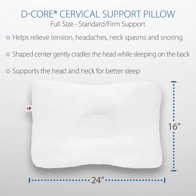 ErgoComfort White Polyester Cervical Support Pillow, Full Size