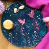 Sara Miller India Serving Plate - 9-Inch Fine China with 22-Carat Gold, Vibrant Blue Design Featuring Pink Hummingbirds - 4 of 4