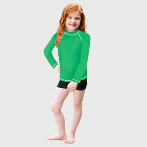 City Threads Girls UPF 50+ Long Sleeve Rashguard - USA-Made - 1 of 4