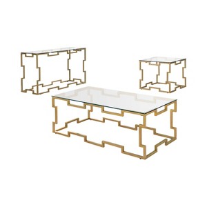 Hallenbeck Contemporary Coffee Table Gold - ioHOMES