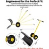 29/36-Inch Wide Snow Shovel w/ Wheels, Heavy Duty Metal Snow Pusher Shovel w/5-Position Angled Blade & Adjustable Handle - 3 of 4