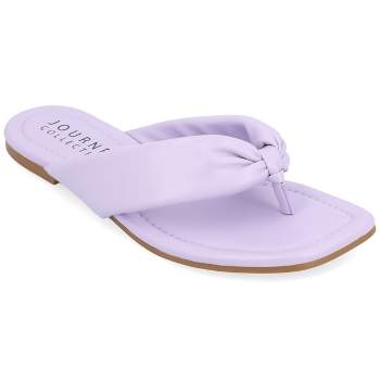 Journee Collection Womens Kyleen Tru Comfort Foam Flip Flop Puffy Sandal Purple 9