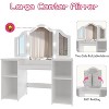 Garvee 2 in 1 Wooden Princess Makeup Desk Dressing Table, Kids Vanity with Mirror, Light,Stool & Drawer,White - 4 of 4