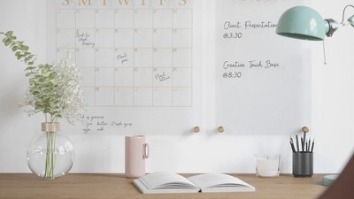 Clear Gold Acrylic Wall Calendar and Notes Board Set