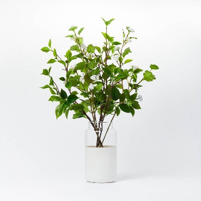 16" x 18" Artificial Kerria Japonica in Glass Vase - Threshold™ designed with Studio McGee