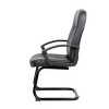 Executive Leather Budget Guest Chair Black - Boss Office Products: Metal Frame, Padded, Fixed Arms, Spot Clean - image 2 of 4