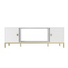 ORRD 70" White TV Stand Heavy Duty Wood Entertainment Center Cabinet Storage & Open Shelves Modern Living Room Design - 4 of 4