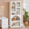 ORRD White Geometric Arched Bookcase, 70.87" Tall 5-Shelf Art Display & Storage Unit, Open Shelving for Living Room, Bedroom, Office - 4 of 4