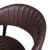 Curved Back Faux Leather Upholstered Dining Chair (Set of 2),Brown+Black - 2 of 4