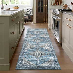 Washable Large Area Rug Non Slip Vintage Medallion Rug - 1 of 4