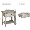 GustoWave 2-Tier Nightstand Set of 2, Nightstand with Storage Drawer, Modern Bedside End Tables for Small Spaces, Multi-Functional Side Table - 3 of 4