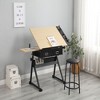SEVOBAL Desks Adjustable Drawing Table with Stool, Storage, Professional Drafting Desk for Artists, Students, Home Office, Beige, 38.58"*27.55"*6.3" - 2 of 4