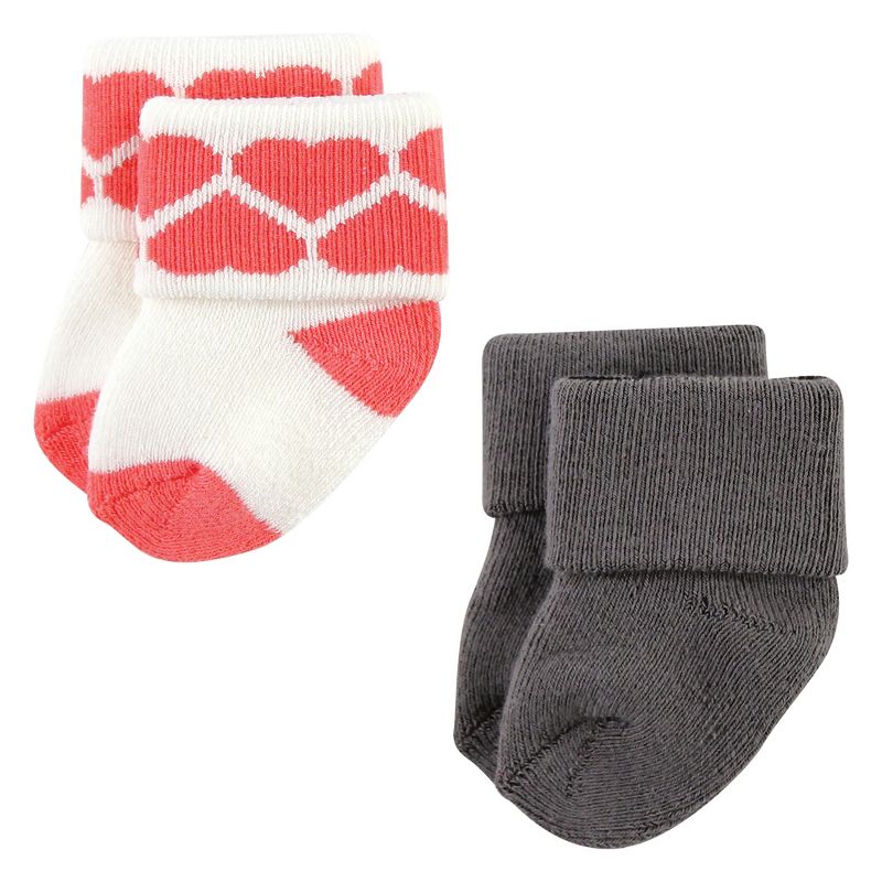 Luvable Friends Infant Girl Newborn and Baby Terry Socks, Leopard, 4 of 9