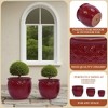 Wooakway 15" Dia Outdoor Indoor Ceramic Planter Pot Decorative Planter with Drainage Hole Patio Flower Pot - 4 of 4