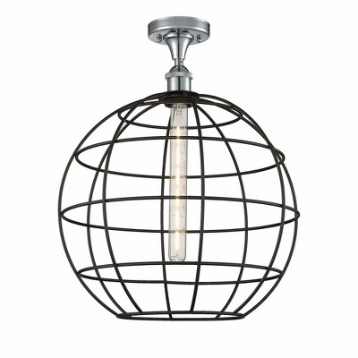 Lake Placid - 1 Light Semi-Flush Mount In Industrial Style-19.25 Inches Tall and 16 Inches Wide