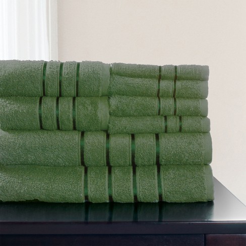 Hastings Home Cotton Bath Towel Set - Green, 8-pc : Target