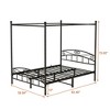 Queen Size Metal Canopy Bed Frame with Princess Headboard and Footboard, Fantasy Platform Bed with Storage Underneath - 2 of 4