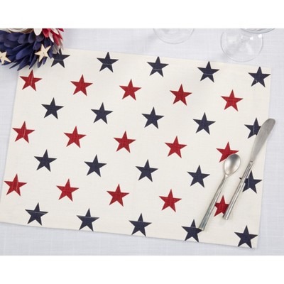 Americana Stars Off-White Cotton Placemats, Set of 4